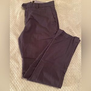 Banana Republic slim tapered pants, navy blue with faint lighter blue stripes.